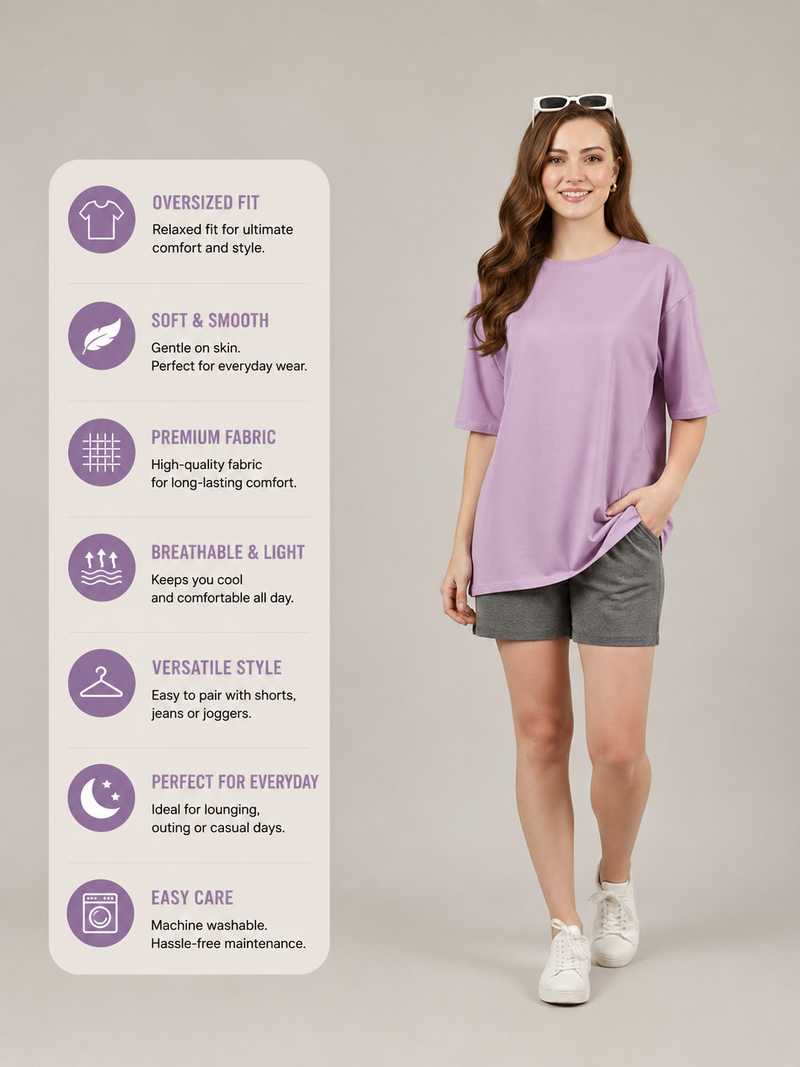 Unisex Solid Oversized tees