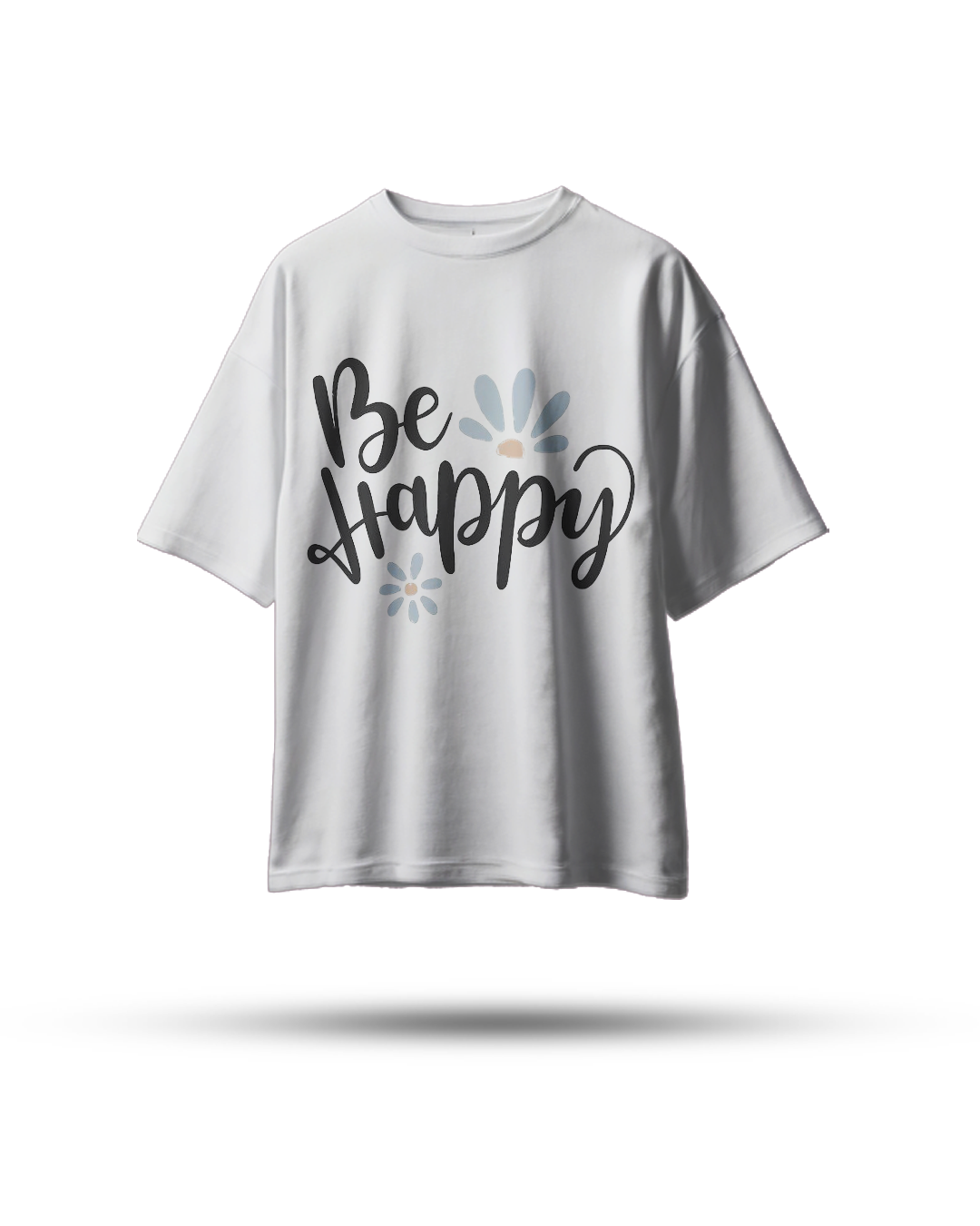 Be Happy Oversized Graphic T-Shirt