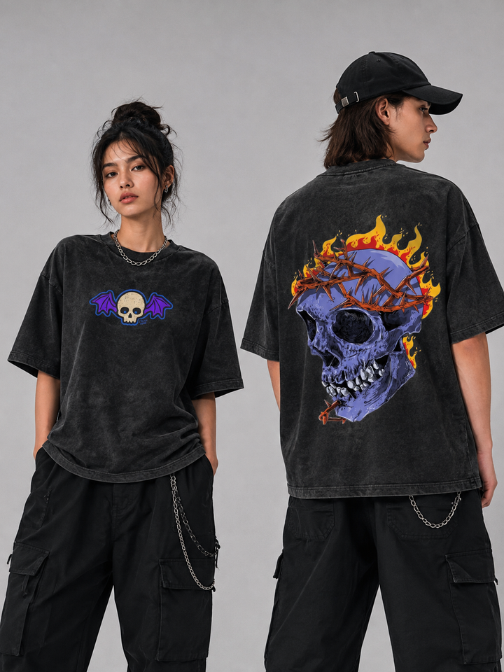 Inferno Skull Oversized Tee