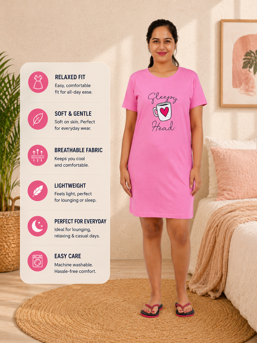Pink Night Dress – Sleepy Head