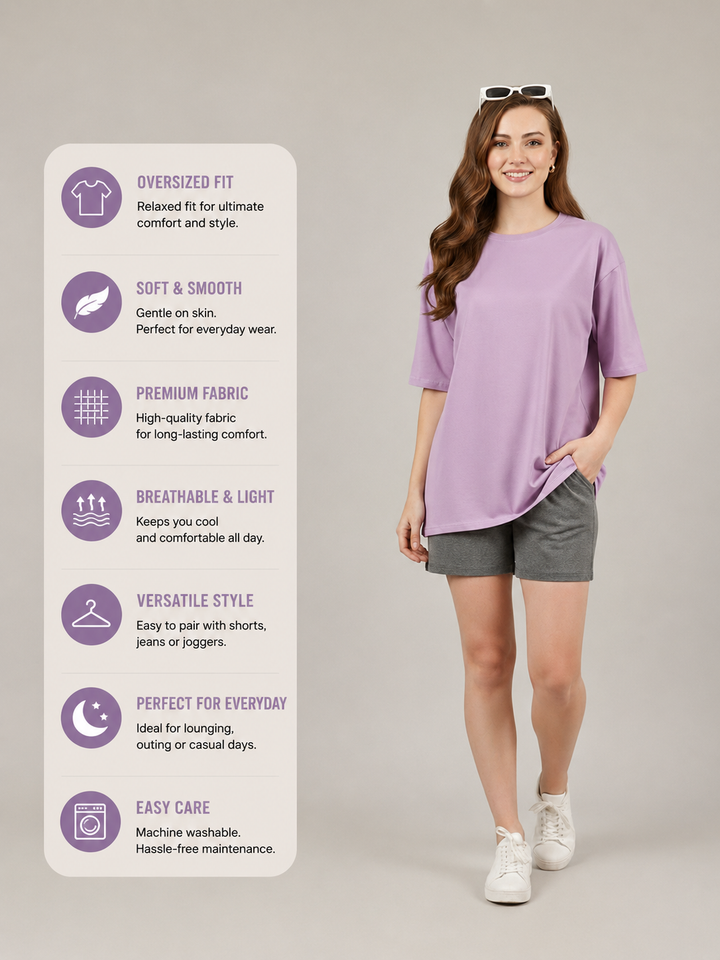 SOLID OVERSIZED T SHIRT