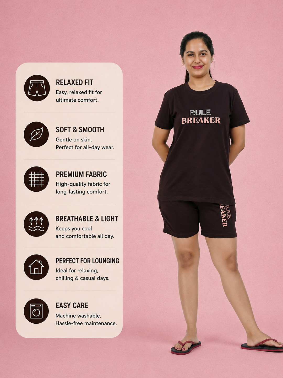 Rule Breaker Girl  Soft Knit Night Set