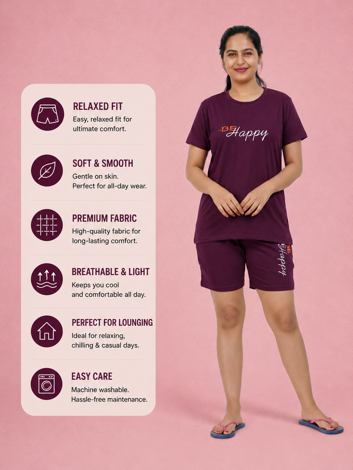 Be Happy Girl  Soft Knit Night Set