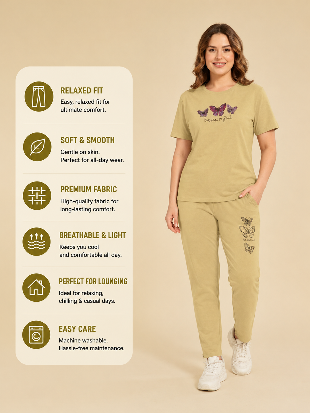 Beige Butterfly Beautiful Set