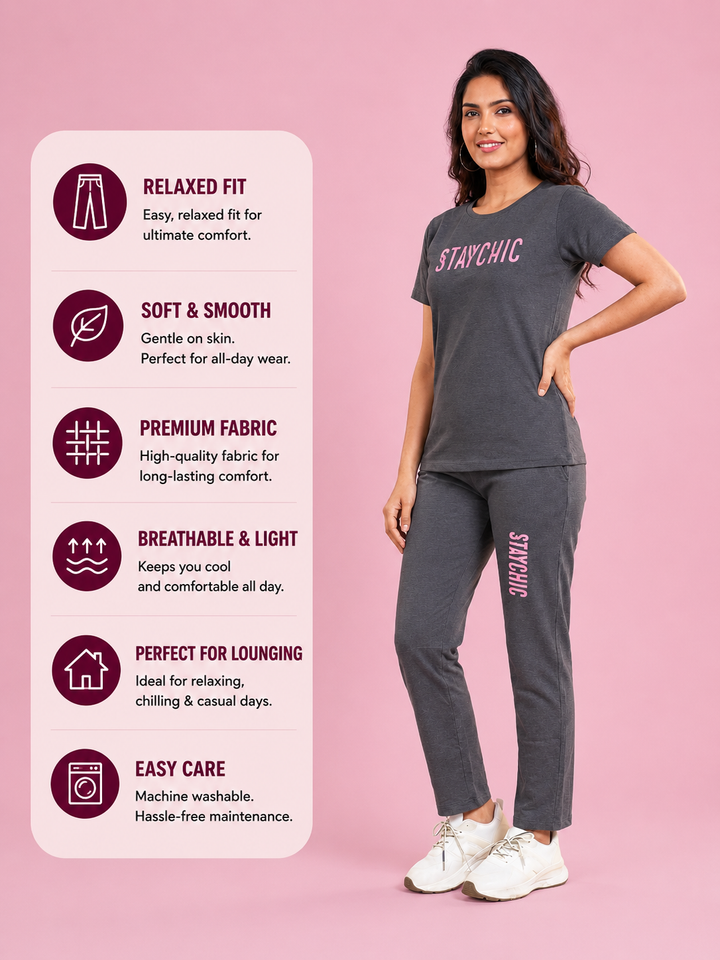 Stay Chic Charcoal Night Suit