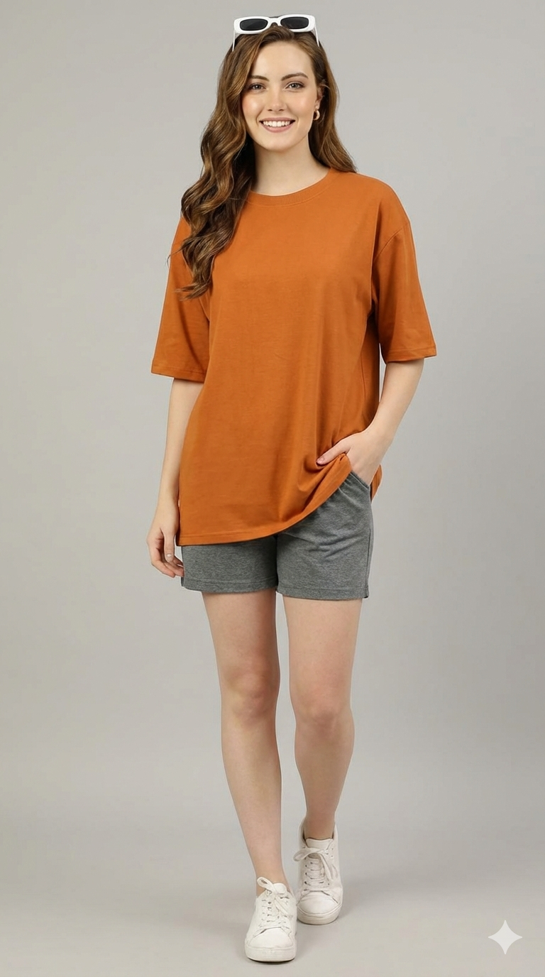 SOLID OVERSIZED T SHIRT