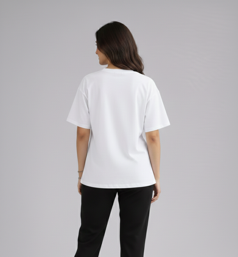 Be Happy Oversized Graphic T-Shirt