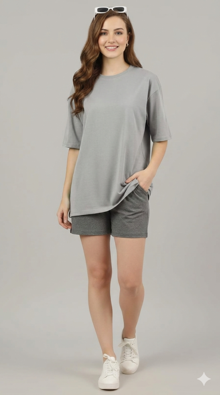 SOLID OVERSIZED T SHIRT