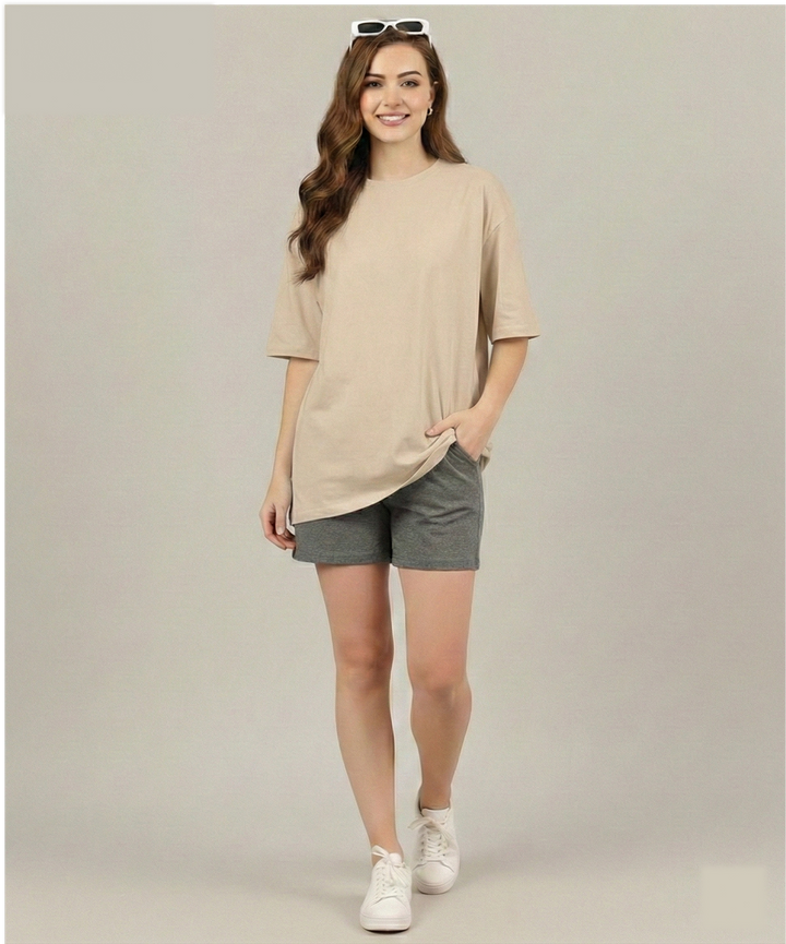 SOLID OVERSIZED T SHIRT