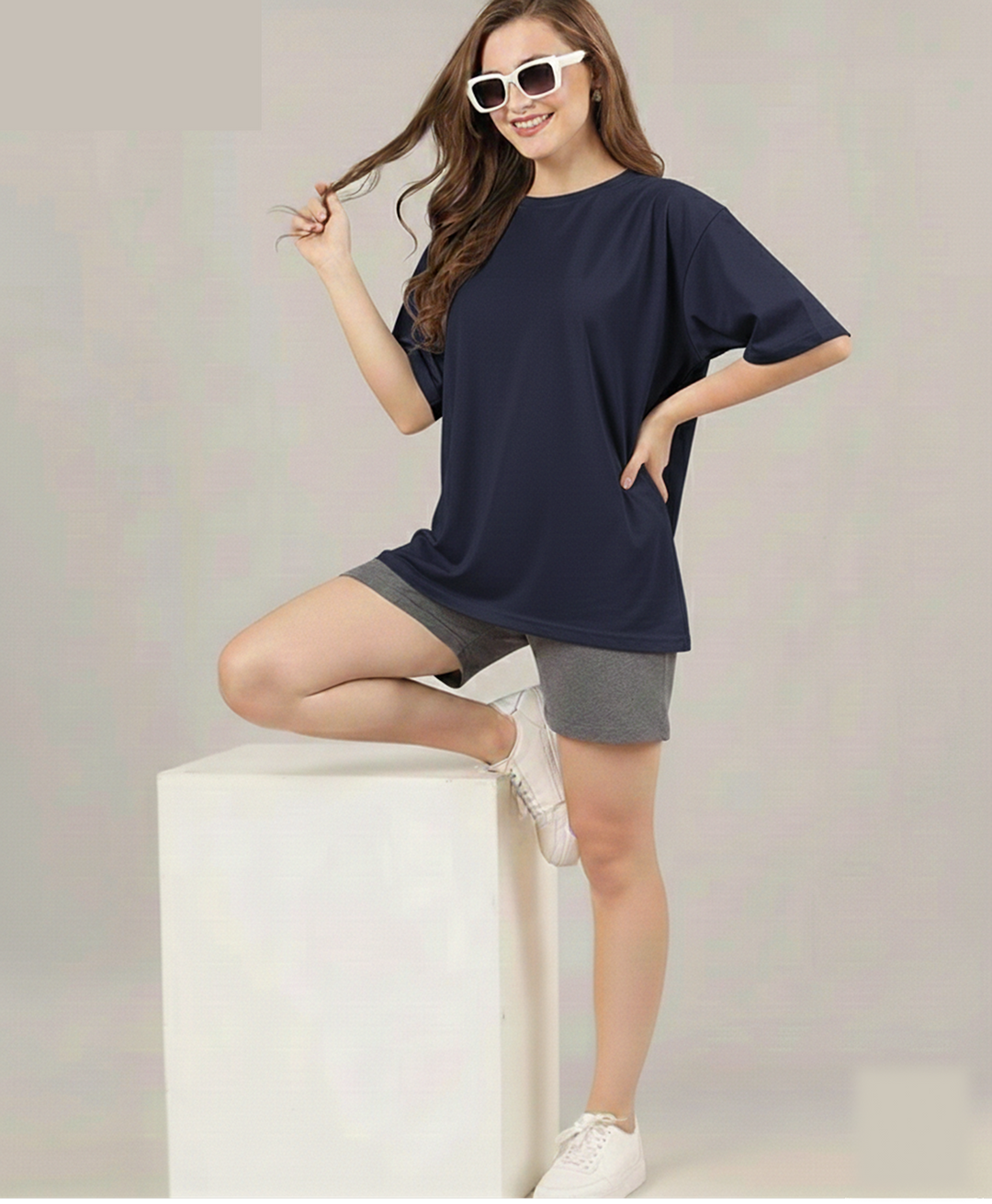 SOLID OVERSIZED T SHIRT