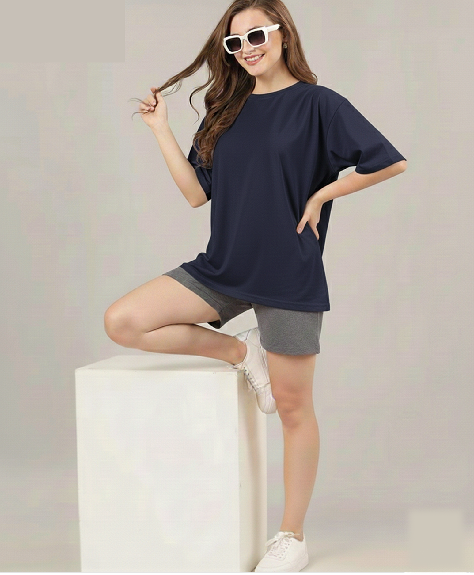 SOLID OVERSIZED T SHIRT