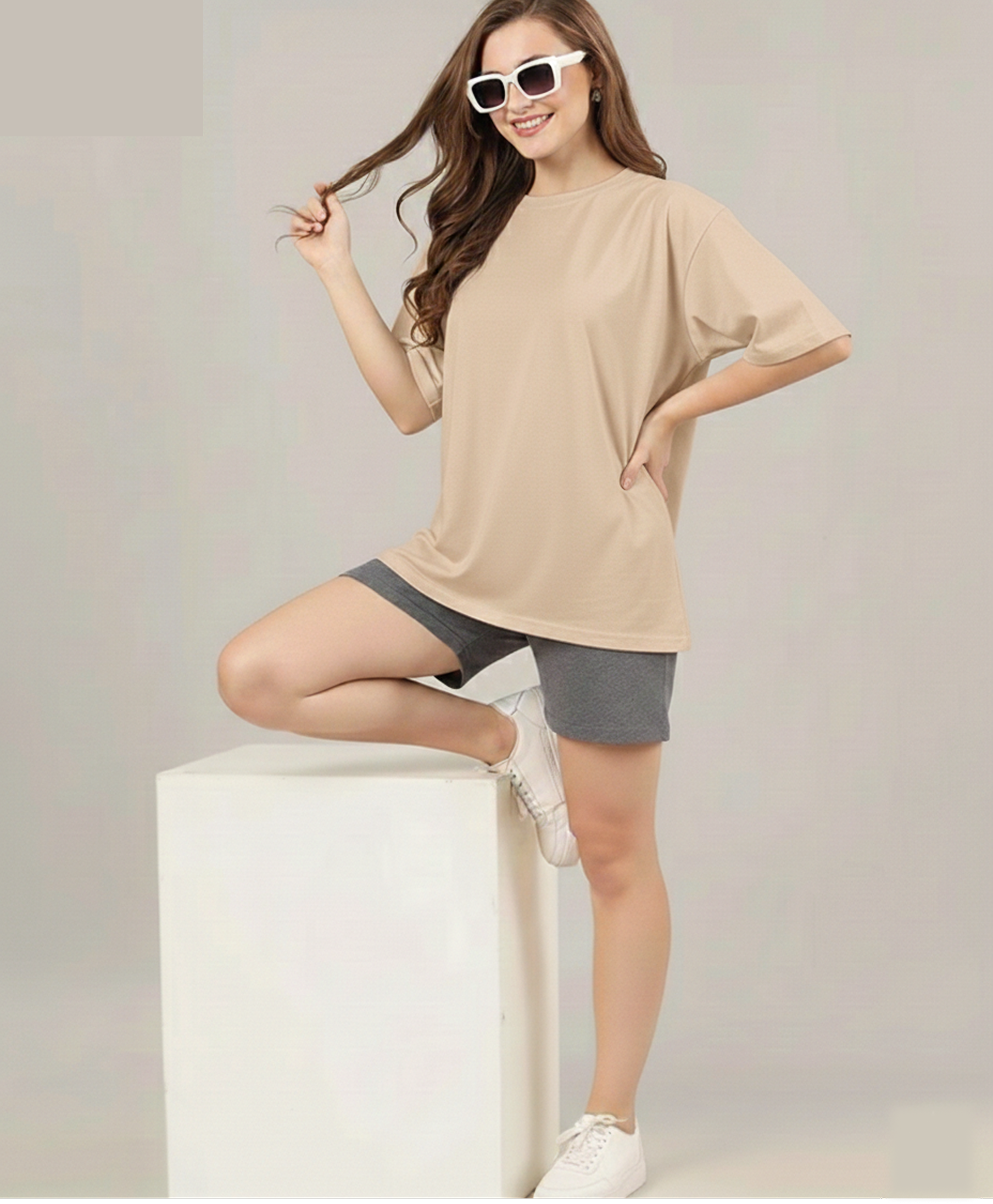 SOLID OVERSIZED T SHIRT