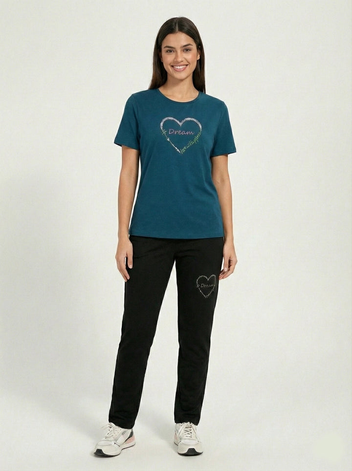 Teal &amp; Black Heart Sleep Set
