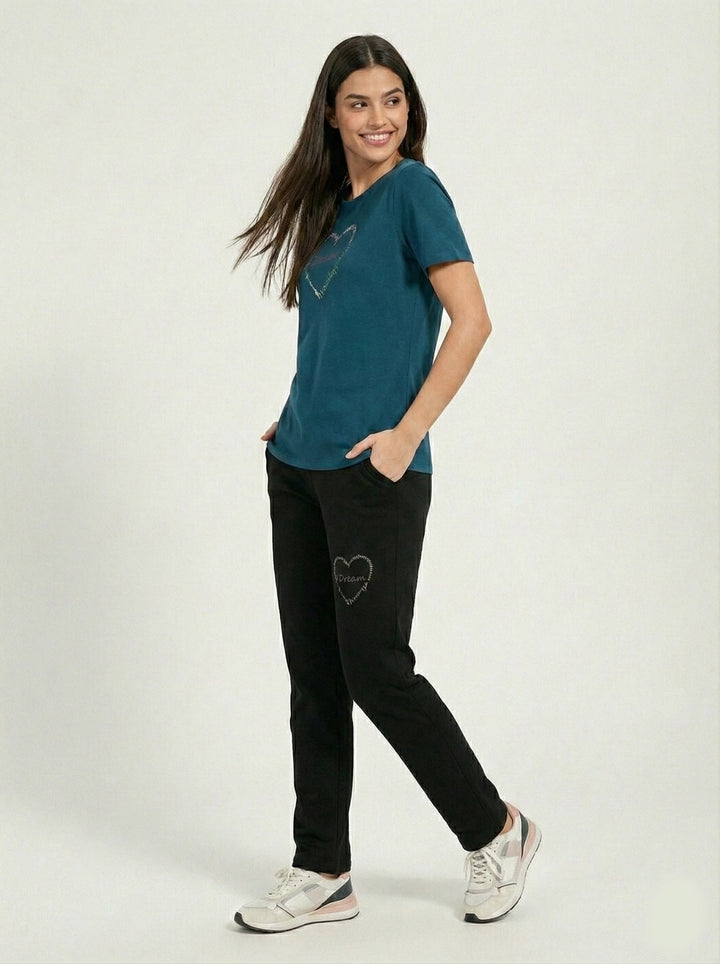 Teal &amp; Black Heart Sleep Set