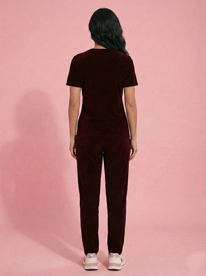 Maroon Velvet Heart Set