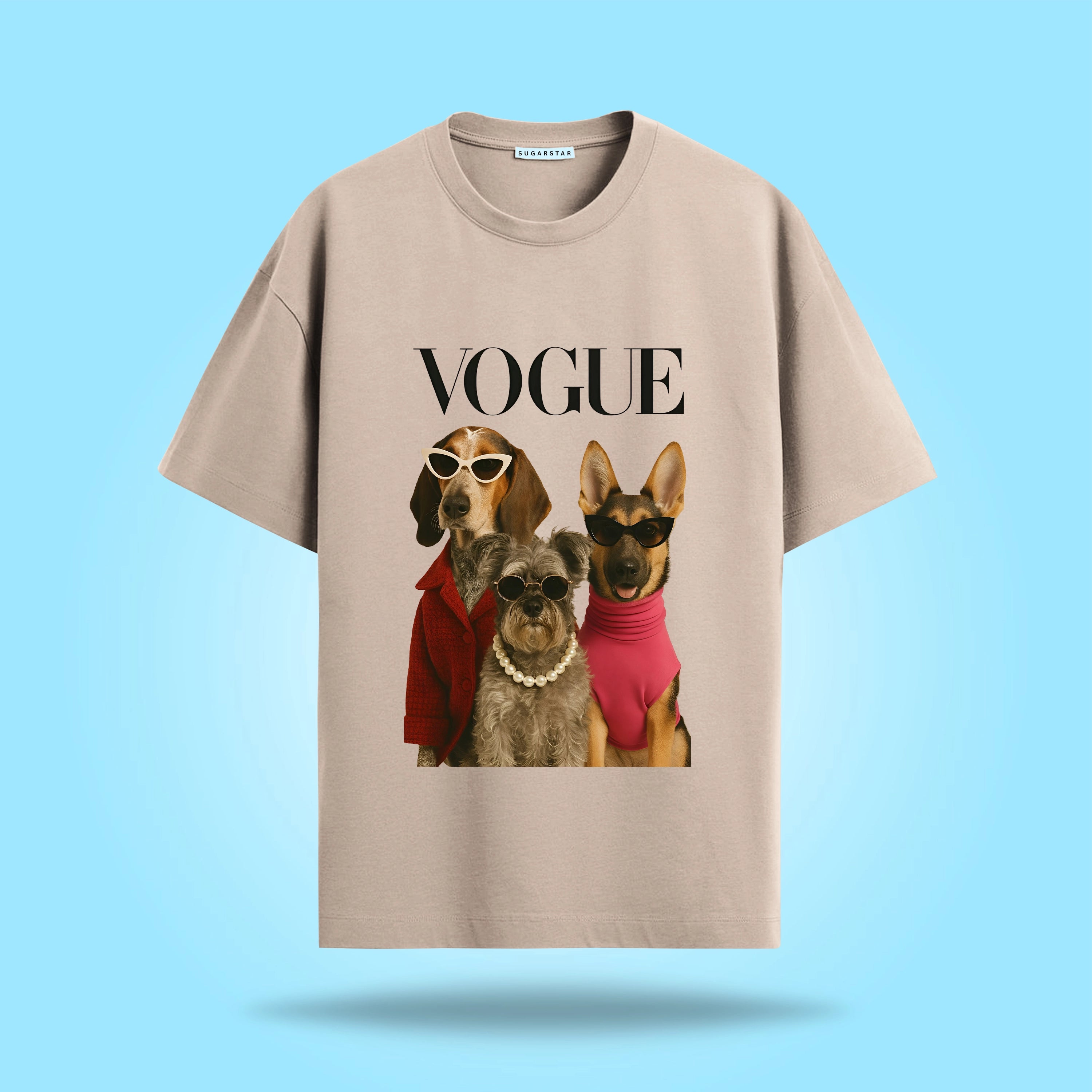 Vogue Dogs Graphic Oversized T-Shirt