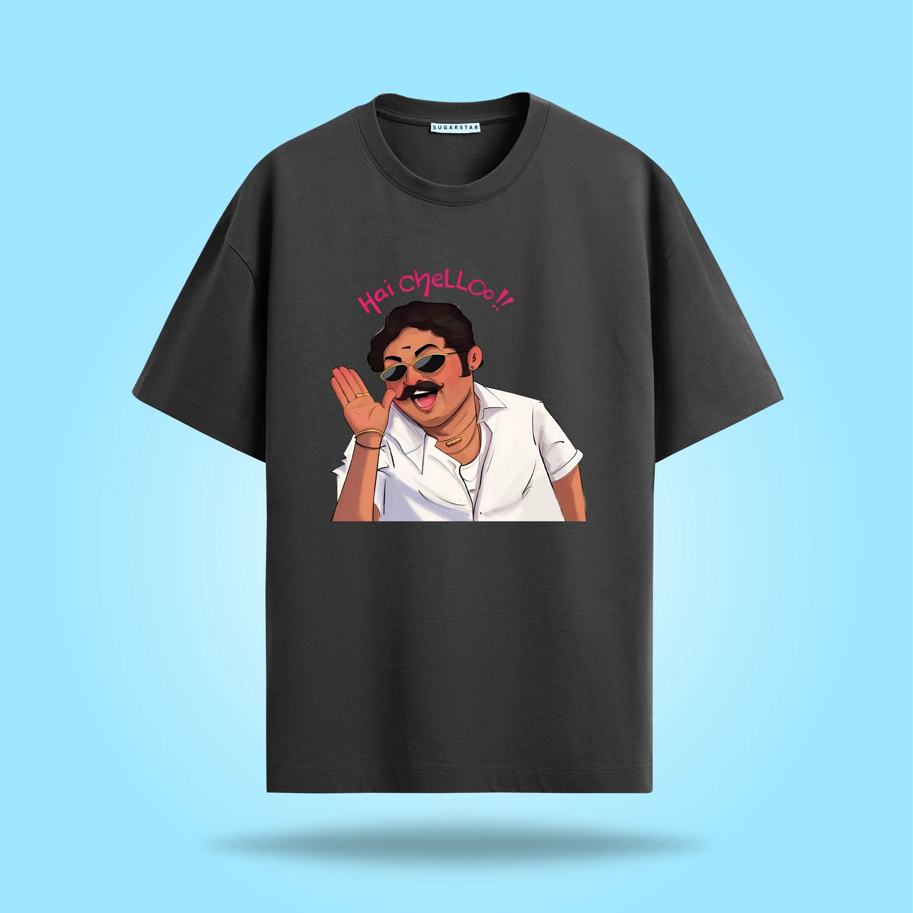 Hii Chello  Graphic Oversized T-Shirt