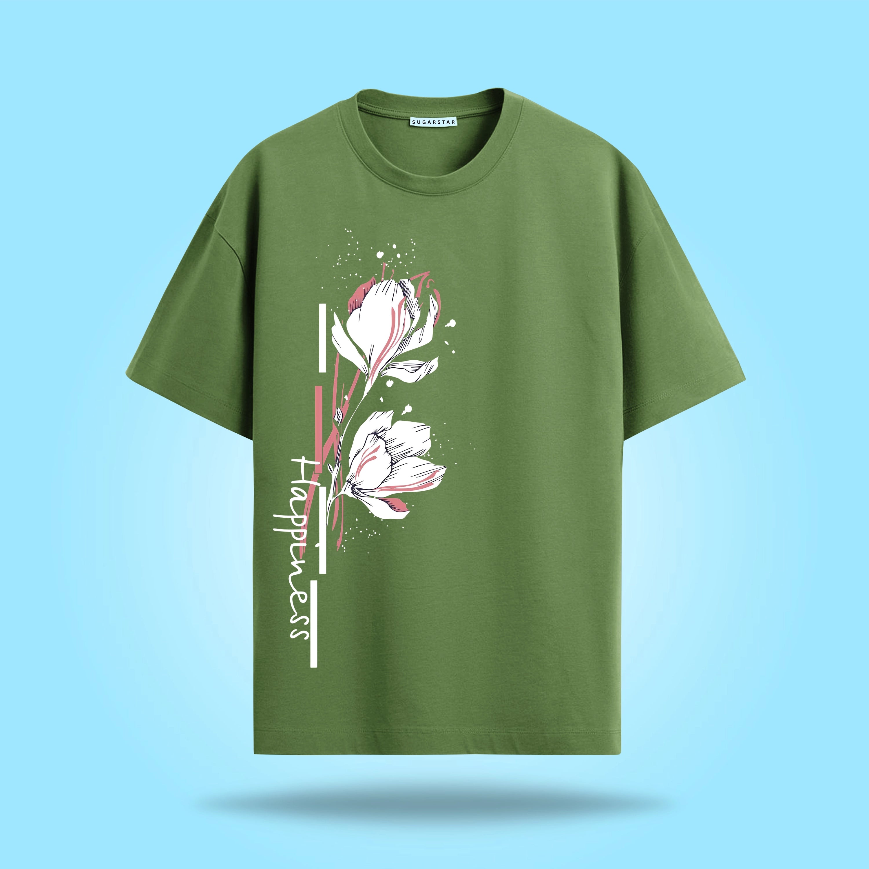 Happiness Graphic Oversized T-Shirt