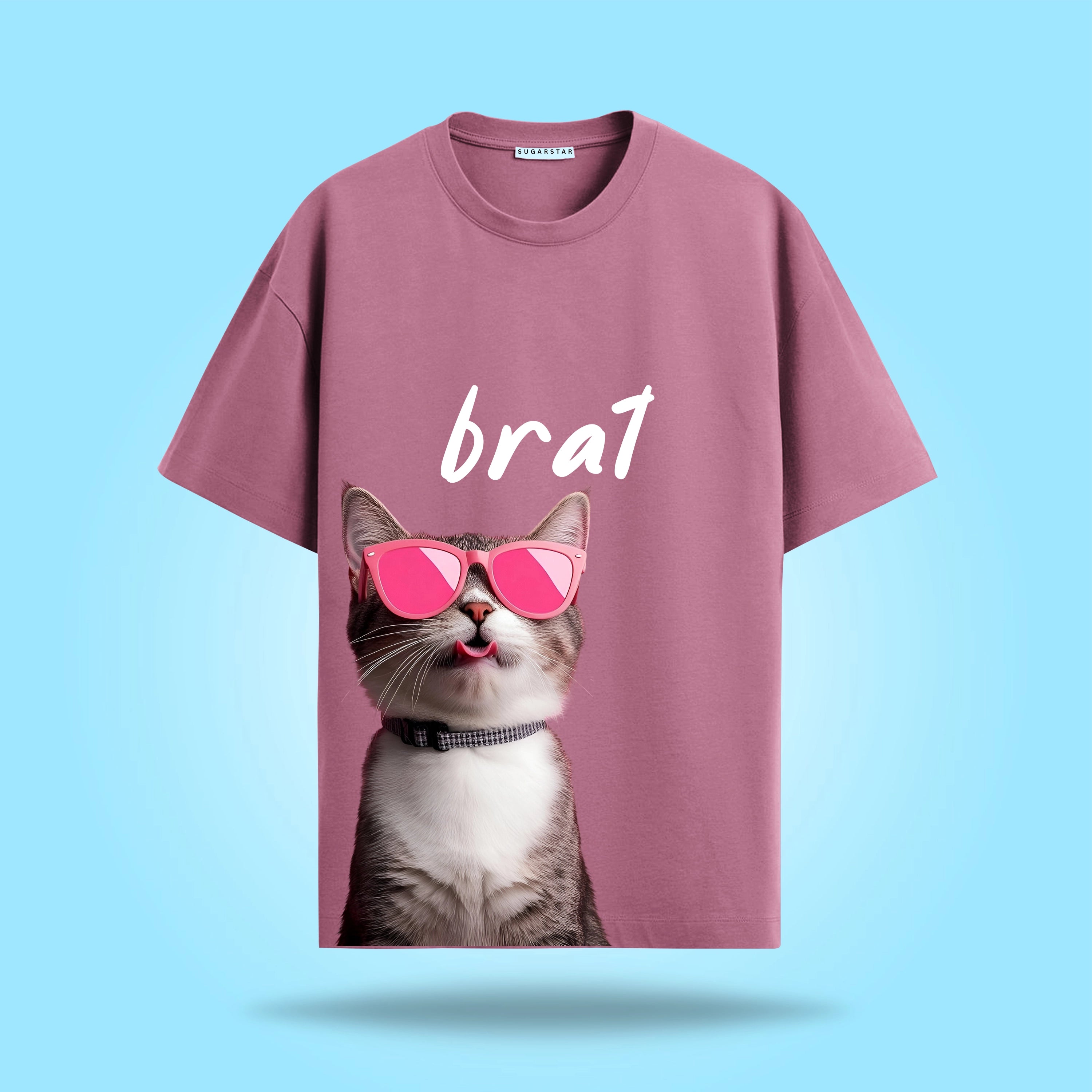 Brat Cat Graphic Oversized T-Shirt